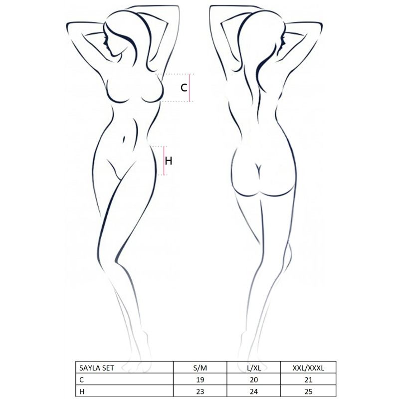 PASSION - SET DONNA SAYLA NERO TAGLIA S/M