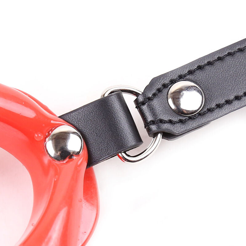 OHMAMA FETISH - BAVAGLIO LABBRA ROSSO CON CINTURINO