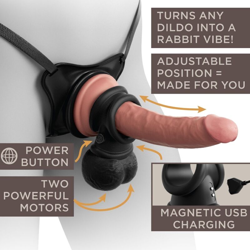 KING COCK - ELITE ANELLO CON TESTICOLO VIBRANTE IN SILICONE